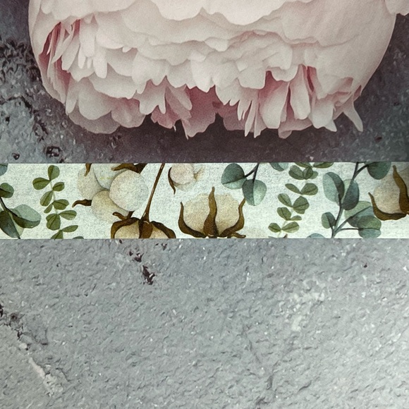 Cotton Plants With Sand Dollar Eucalyptus, Washi Tape, 1 Full Roll - Picture 3 of 8